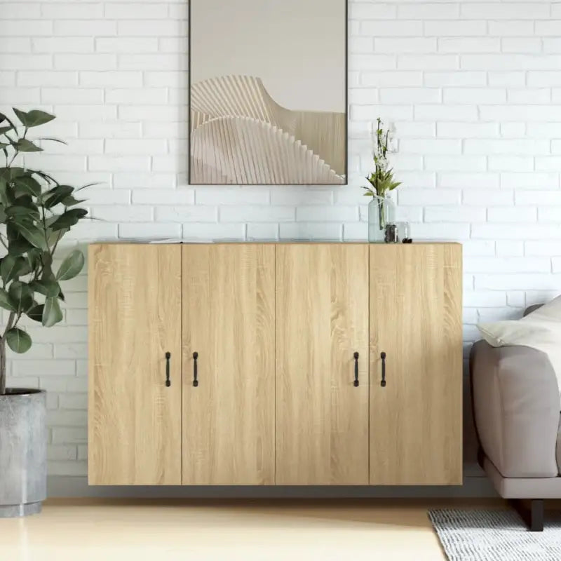 Dressoirs en buffetkasten van bewerkt hout met extra opbergruimte - Sonoma eiken / 2 / Metaal zwart - Dressoirs &