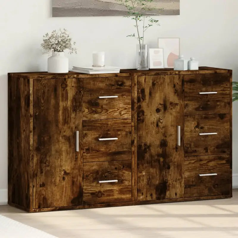 Dressoirs en buffetkasten van bewerkt hout met trendy design - Gerookt eiken / 1 - Dressoirs & buffetkasten
