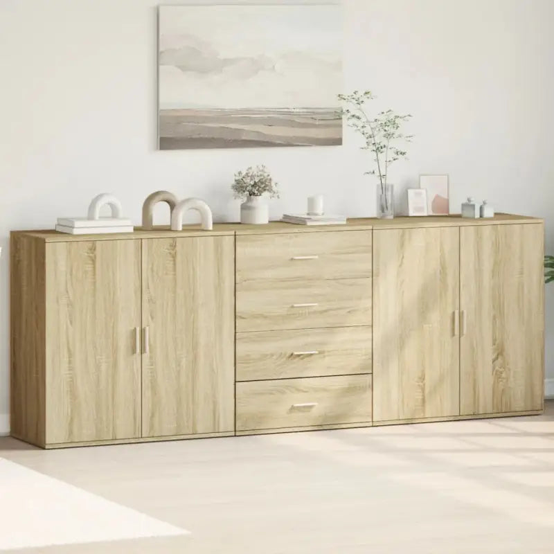 Dressoirs en buffetkasten van bewerkt hout voor een trendy en stabiele uitstraling - Sonoma eiken / 1 - Dressoirs &