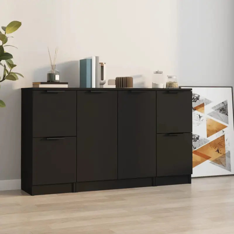 Dressoirs van bewerkt hout gemakkelijk schoon en minimalistisch ontwerp - Zwart / 3 - Dressoirs & buffetkasten