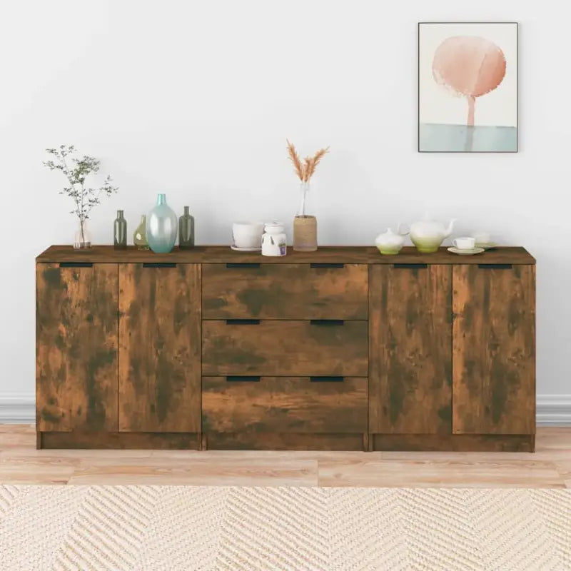 Dressoirs van bewerkt hout gemakkelijk schoon minimalistische uitstraling - Gerookt eiken / 3 - Dressoirs & buffetkasten