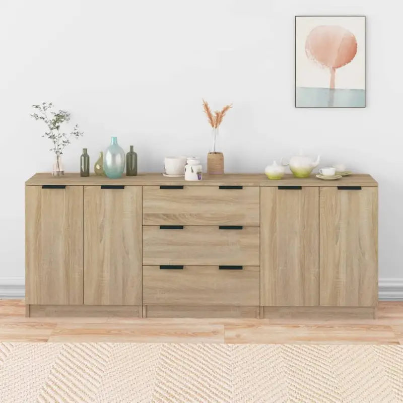 Dressoirs van bewerkt hout gemakkelijk schoon minimalistische uitstraling - Sonoma eiken / 3 - Dressoirs & buffetkasten