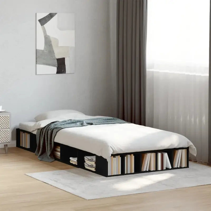 Duurzaam bedframe van bewerkt hout voor een comfortabele slaapkamer - Zwart / 90 x 200 cm - Bedden & bedframes