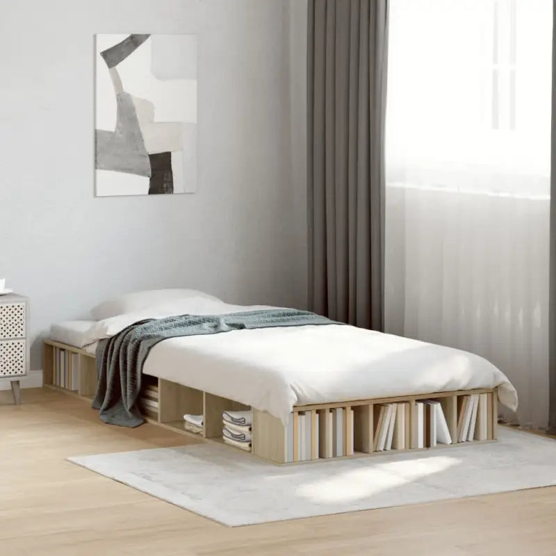 Duurzaam bedframe van bewerkt hout voor een comfortabele slaapkamer - Sonoma eiken / 90 x 190 cm - Bedden & bedframes