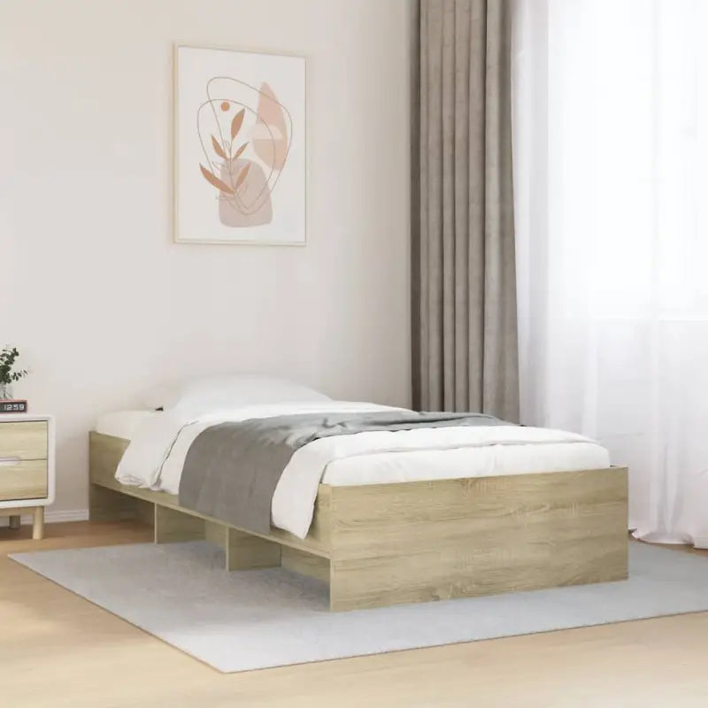 Duurzaam bedframe van bewerkt hout voor een goede nachtrust - Sonoma eiken / 90 x 190 cm - Bedden & bedframes