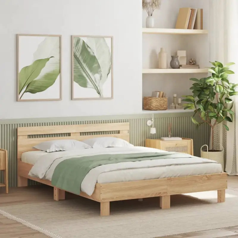 Duurzaam houten bedframe voor een goede nachtrust - Sonoma eiken / 140 x 200 cm - Bedden & bedframes