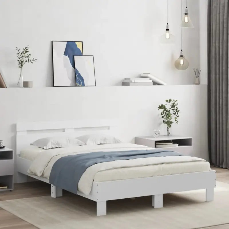 Duurzaam houten bedframe voor een goede nachtrust - Wit / 135 x 190 cm - Bedden & bedframes