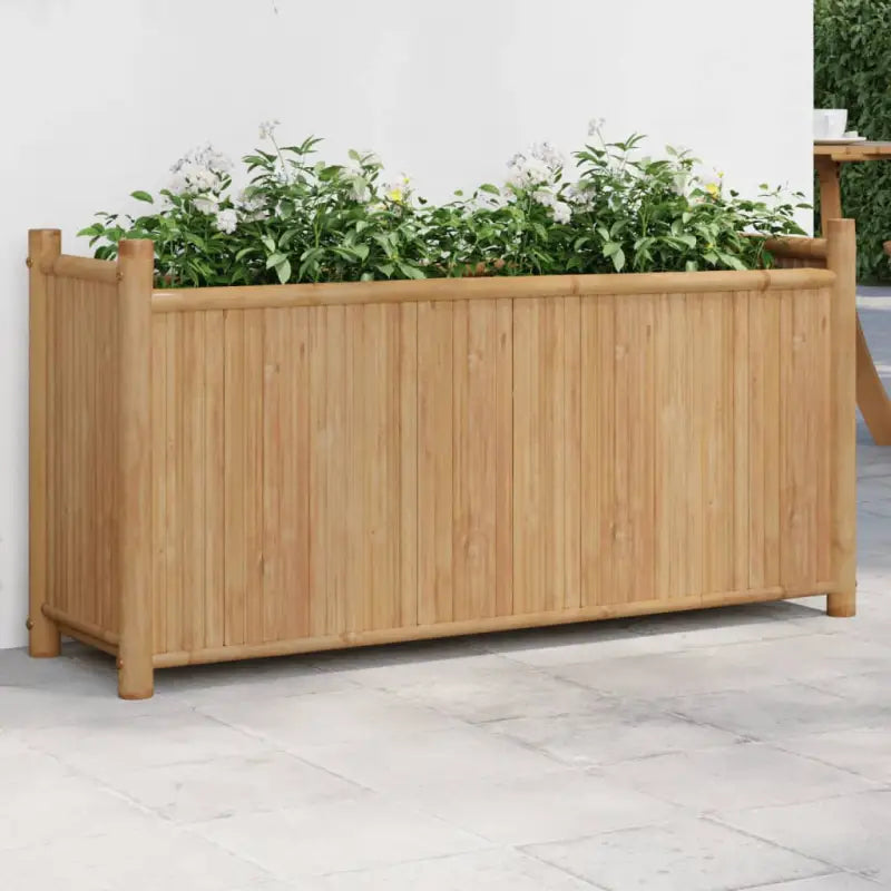 Duurzame bamboe plantenbak voor tuin balkon en terras - 100 x 30 x 50 cm / 1 - Bloempotten & plantenbakken