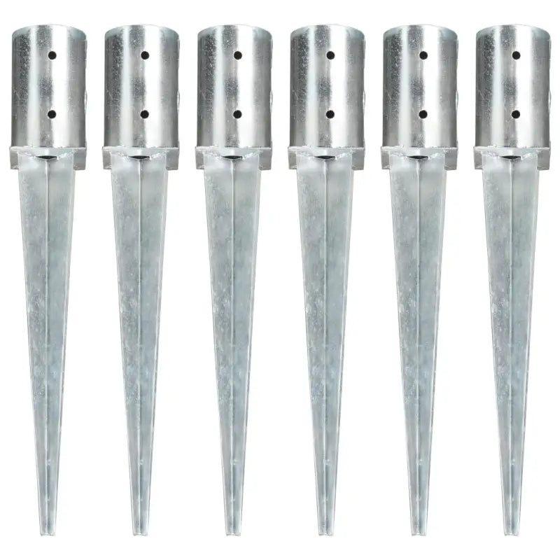 Duurzame gegalvaniseerde grondankers met voorgeboorde gaten voor veilige basis - 8 x 61 cm / 6 - Grondankers