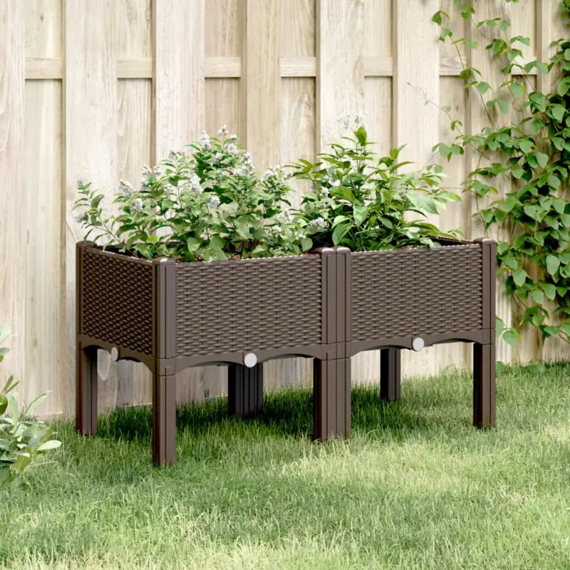 Duurzame plantenbak voor klimplanten in tuin of op terras - Bruin / 80 x 40 x 42 cm / 1 - Bloempotten & plantenbakken
