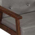 Echt leren fauteuil met knoopversiering voor een luxe uitstraling - Grijs / 1 / Ja - Fauteuils & Relaxfauteuils