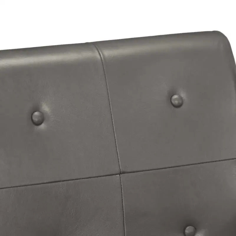 Echt leren fauteuil met knoopversiering voor een luxe uitstraling - Grijs / 1 / Ja - Fauteuils & Relaxfauteuils