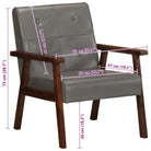 Echt leren fauteuil met knoopversiering voor een luxe uitstraling - Grijs / 1 / Ja - Fauteuils & Relaxfauteuils