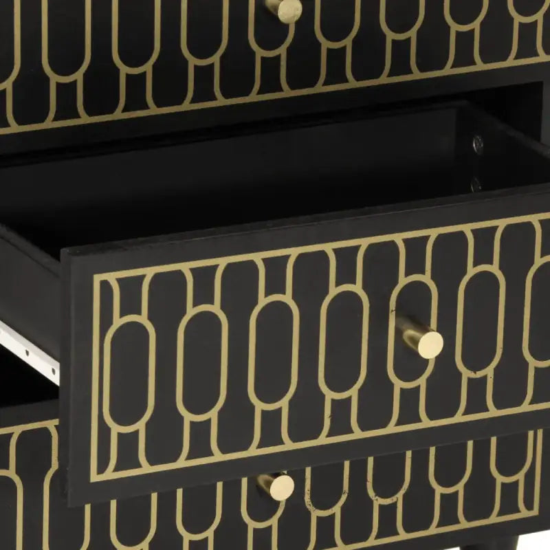 Eenvoudig nachtkastje met massief mangohout voor een elegante inrichting - Zwart / 1 - Nachtkastjes