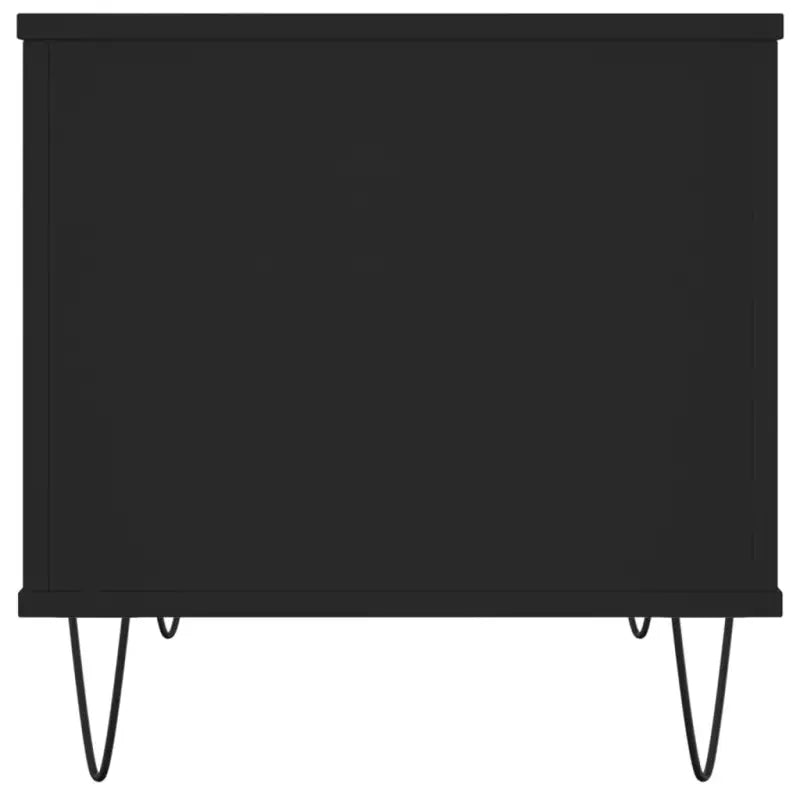 Eenvoudige salontafel met bewerkt hout en metalen poten - Salontafels