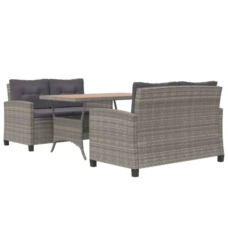 Eethoek van poly rattan en massief acaciahout met moderne charme - Tuinsets