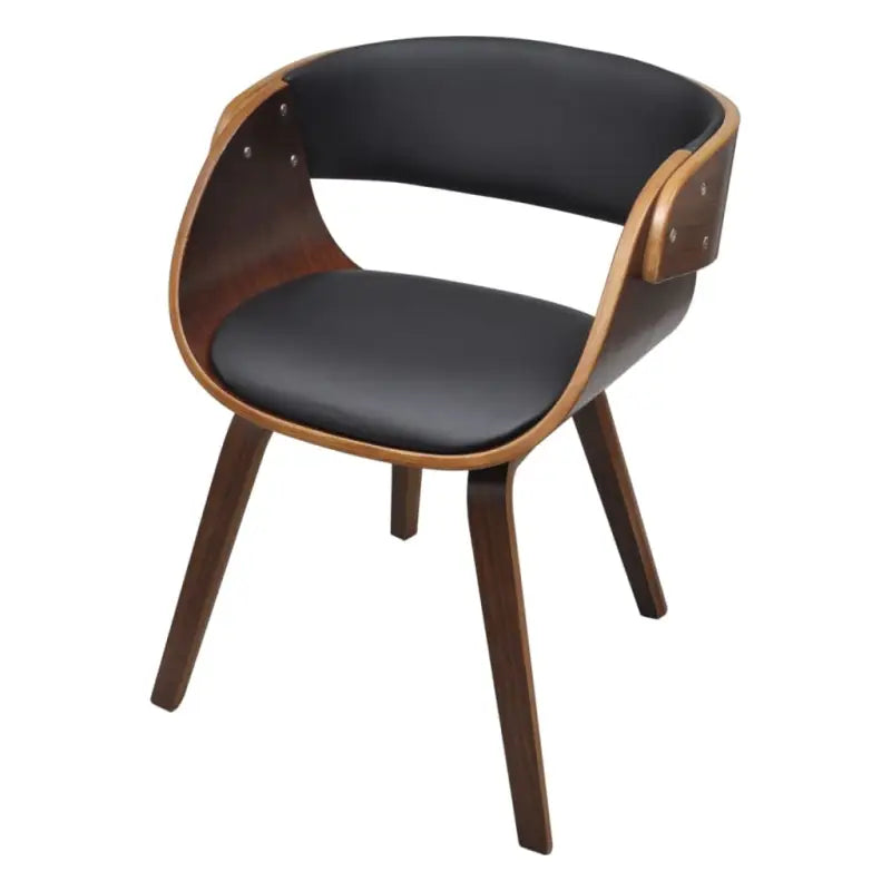 Eetkamerstoel met houten frame en levering bevat comfort en stijl - Zwart en donkerbruin / 1 - Eetkamerstoelen