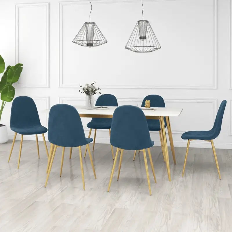Eetkamerstoelen met een minimalistische en elegante uitstraling - Blauw / 6 - Eetkamerstoelen