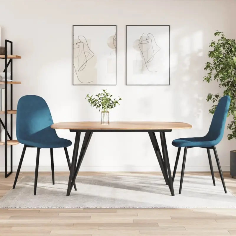 Eetkamerstoelen met een minimalistische en elegante uitstraling - Blauw / 2 - Eetkamerstoelen