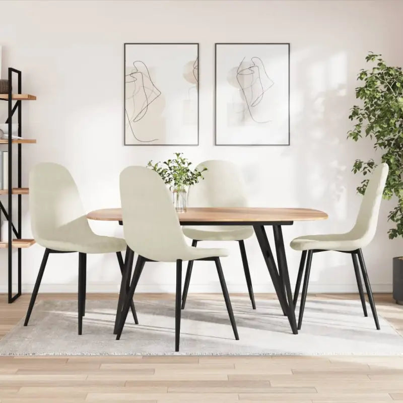 Eetkamerstoelen met een minimalistische en elegante uitstraling - Crème / 4 - Eetkamerstoelen