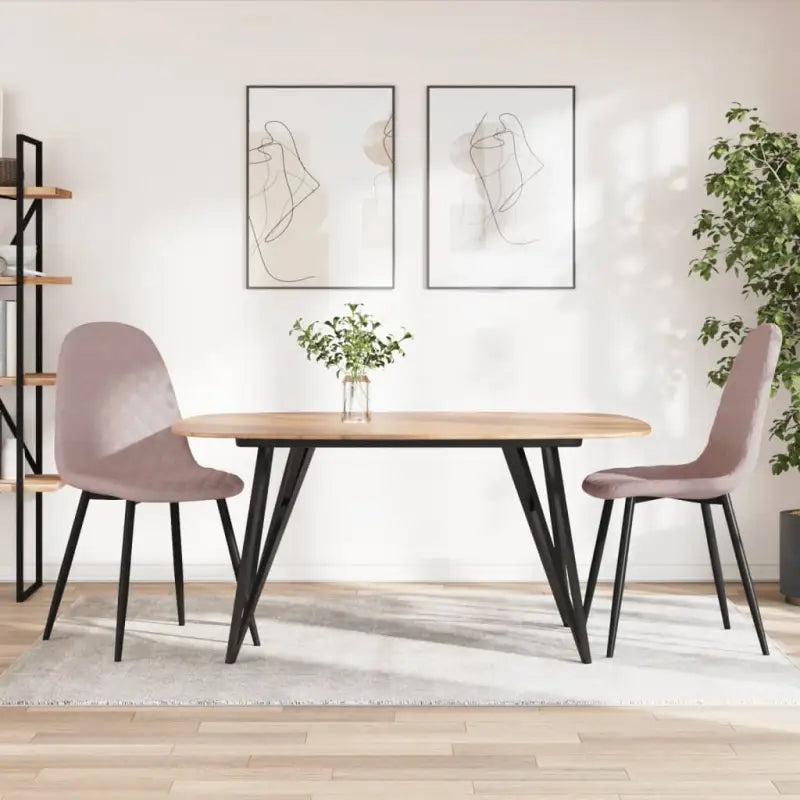 Eetkamerstoelen met een minimalistische en elegante uitstraling - Roze / 2 - Eetkamerstoelen