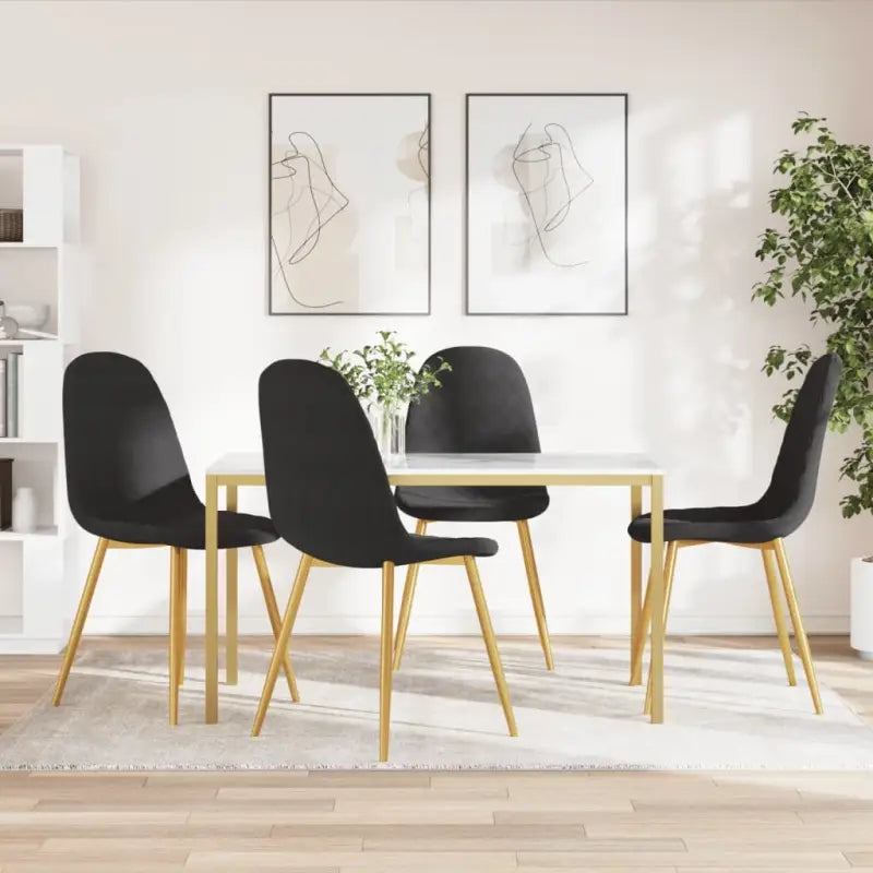 Eetkamerstoelen met een minimalistische en elegante uitstraling - Zwart / 4 - Eetkamerstoelen