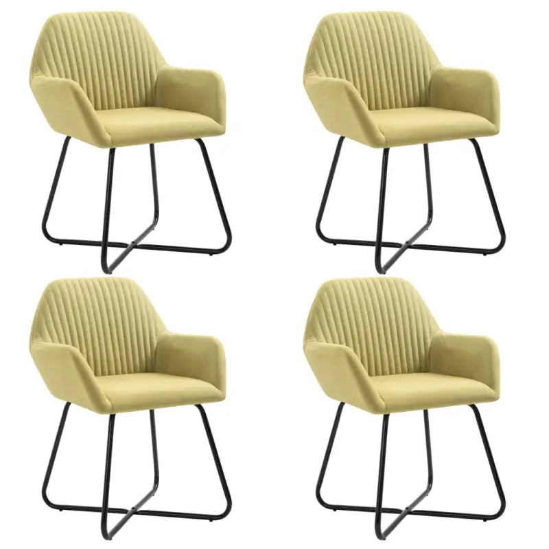 Eetkamerstoelen met gepoedercoat stalen poten en comfortabele stof - Groen / 4 - Eetkamerstoelen