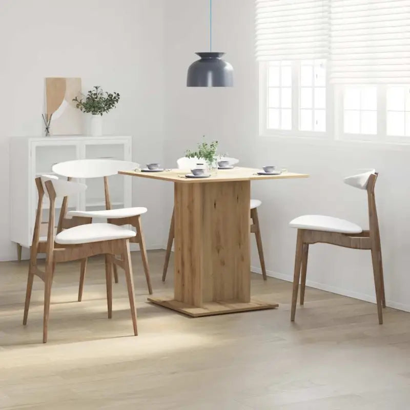 Eettafel van bewerkt hout met frisse minimalistische uitstraling - artisanaal eikenkleurig / 1 - Eettafels