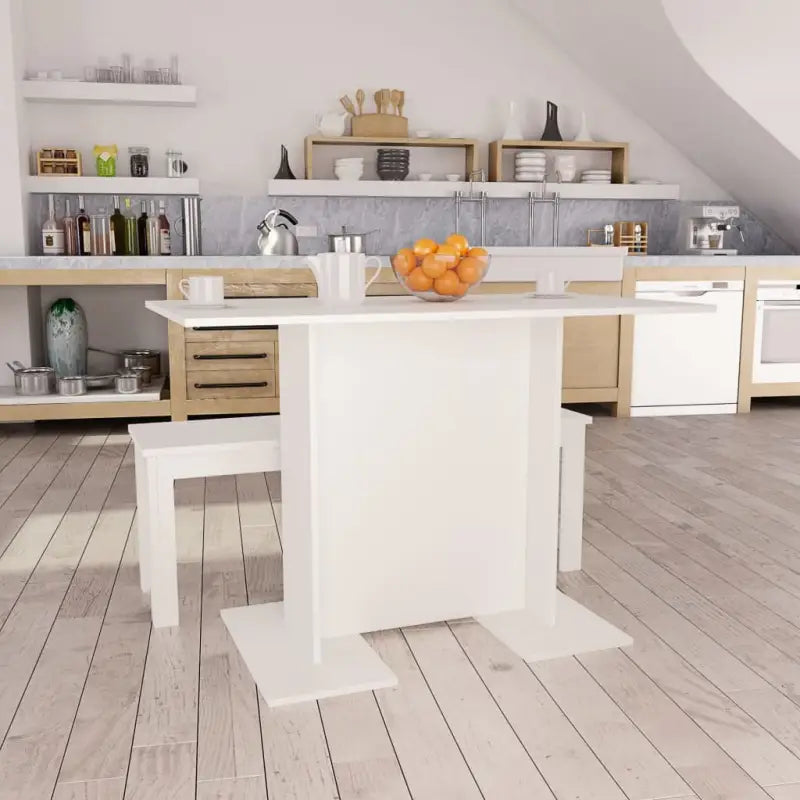 Eettafel van bewerkt hout met frisse minimalistische uitstraling - Wit / 1 - Eettafels
