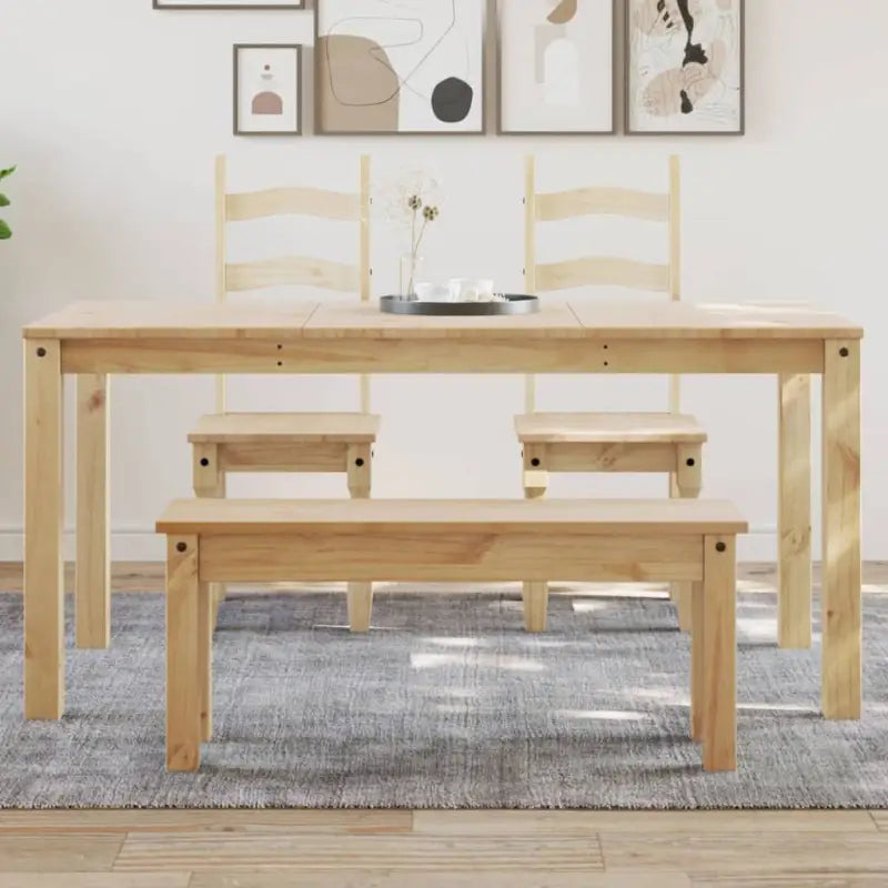 Eettafel van massief grenenhout eenvoudig schoon en minimalistisch - 1 / Bruin / 160 cm - Eettafels