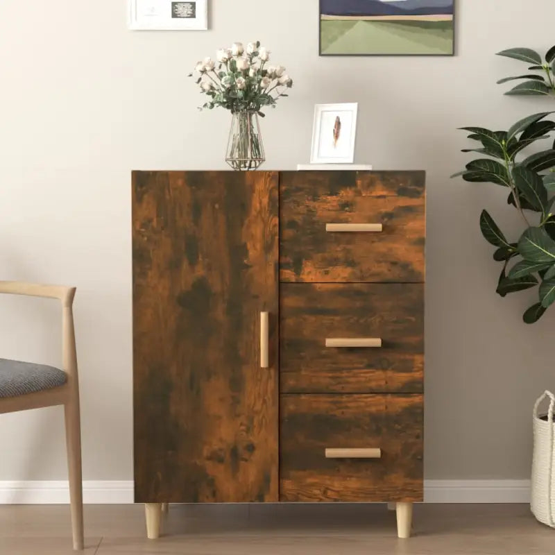 Elegant dressoir van bewerkt hout dat gemakkelijk schoon te maken - Gerookt eiken / 1 - Dressoirs & buffetkasten