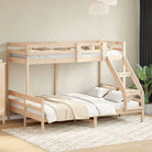 Elegant metalen stapelbed van massief grenenhout voor kleine kamers - Naturel / 1 - Bedden & bedframes