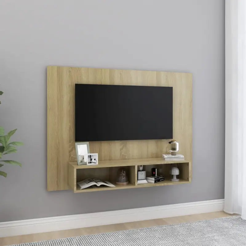 Elegant tv-meubel van bewerkt hout voor een stijlvol interieur - Sonoma eiken / 1 / 120 cm - Tv-meubels