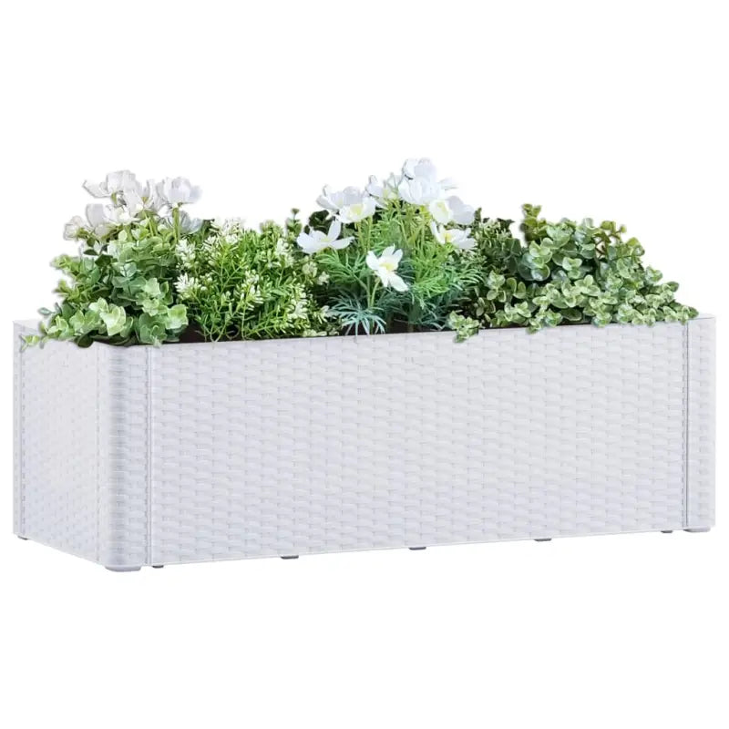 Elegant zelfwatergevende bloempot voor binnen en buitengebruik - Wit / 100 x 43 x 33 cm / 1 - Bloempotten &