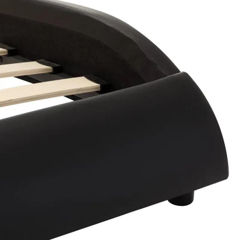 Elegante bedframe met stalen poten voor een moderne slaapkamer uitstraling - zwart en wit (harig hoofdbord) / 180 x 200