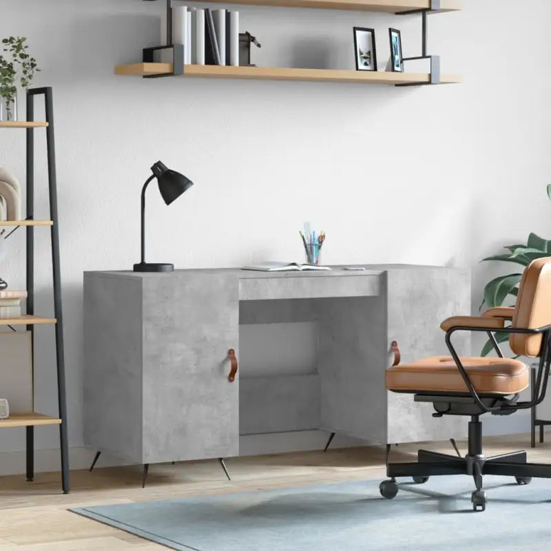 Elegante bureau van bewerkt hout voor studeer- en werkkamers - Betongrijs - Bureaus