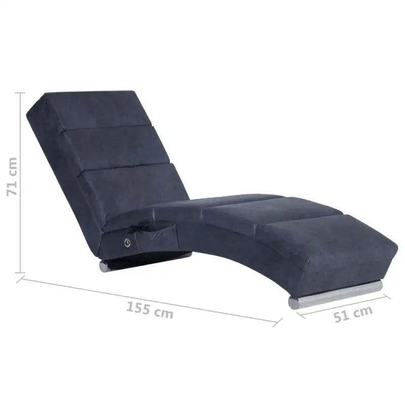 Elegante chaise longue met roestvrijstalen poten en comfortabele salomons - Grijs / 1 - Chaises longues