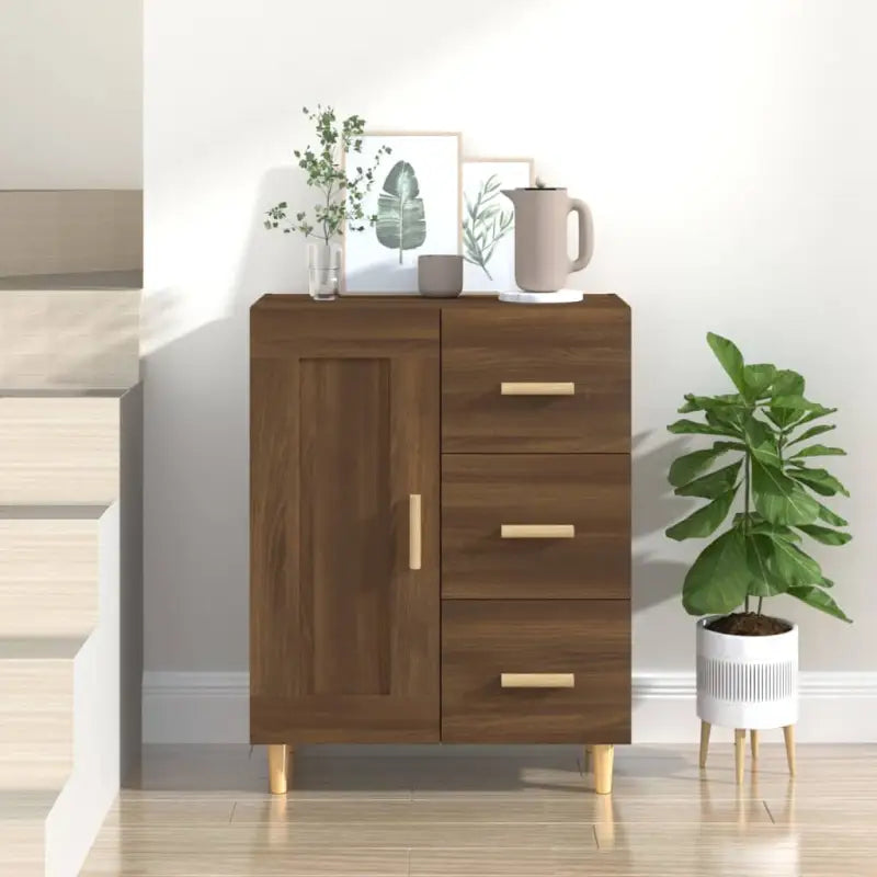 Elegante dressoirs van bewerkt hout met hoge kwaliteit en stabiliteit - bruin eikenkleur / 1 - Dressoirs & buffetkasten