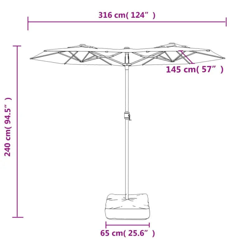 Elegante dubbele parasol voor schaduw en UV-bescherming - Parasols en zonneschermen