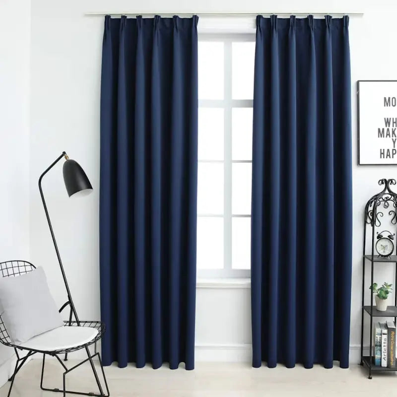 Elegante gordijnen met metalen haken inclusief levering voor privacy en stijl - Blauw / 140 x 175 cm / 1 - Gordijnen &