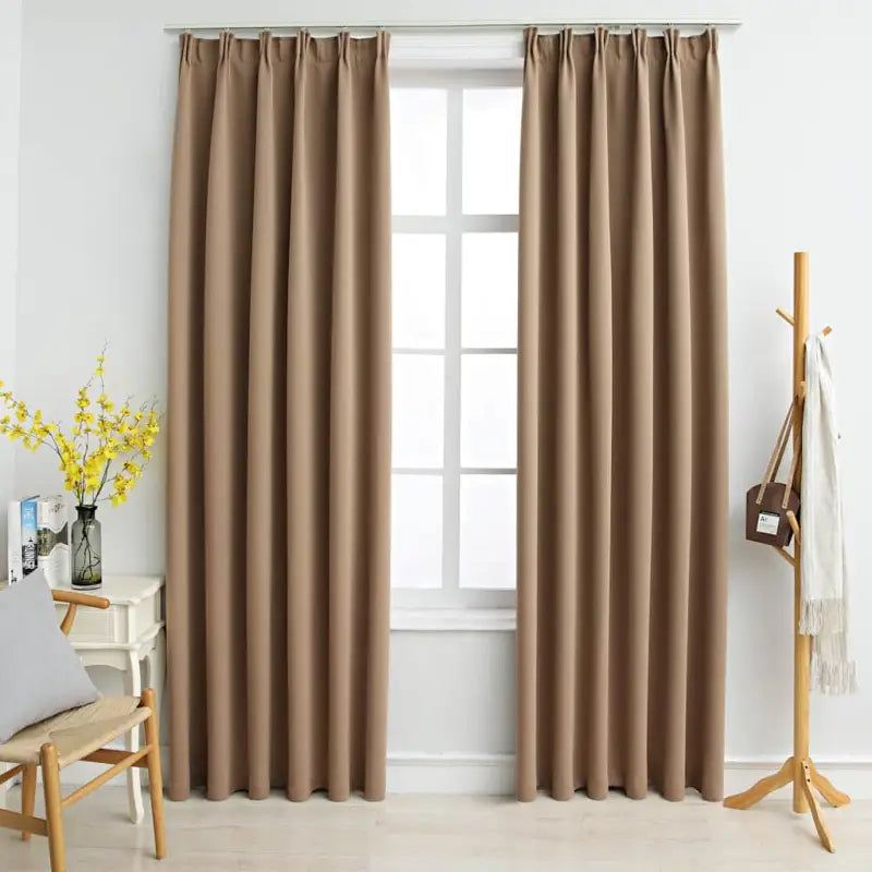 Elegante gordijnen met metalen haken inclusief levering voor privacy en stijl - Taupe / 140 x 175 cm / 1 - Gordijnen &