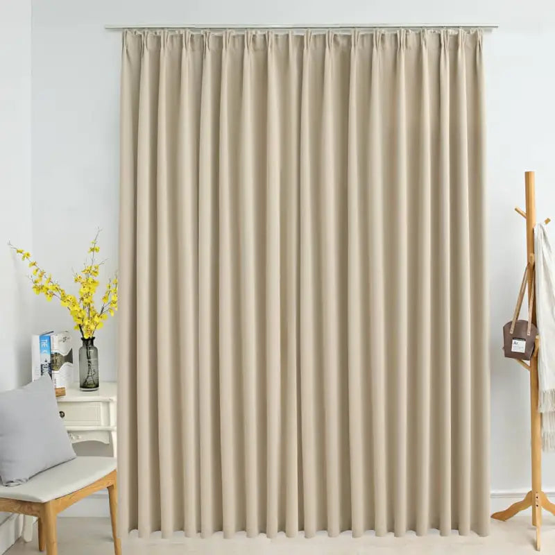 Elegante gordijnen met metalen haken voor privacy en stijl in huis - Beige / 1 - Gordijnen & vitrages