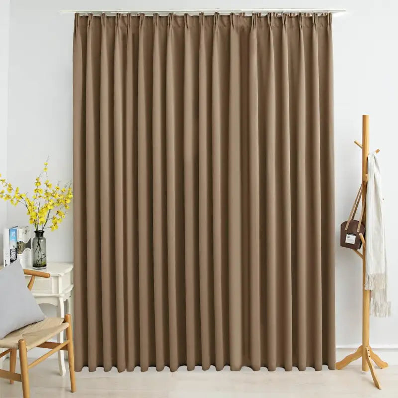 Elegante gordijnen met metalen haken voor privacy en stijl in huis - Taupe / 1 - Gordijnen & vitrages