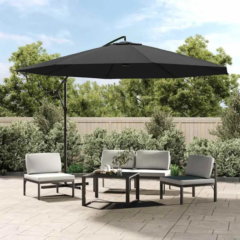 Elegante hangende parasol met metalen paal voor schaduw en UV-bescherming - Antraciet / 1 - Parasols en zonneschermen
