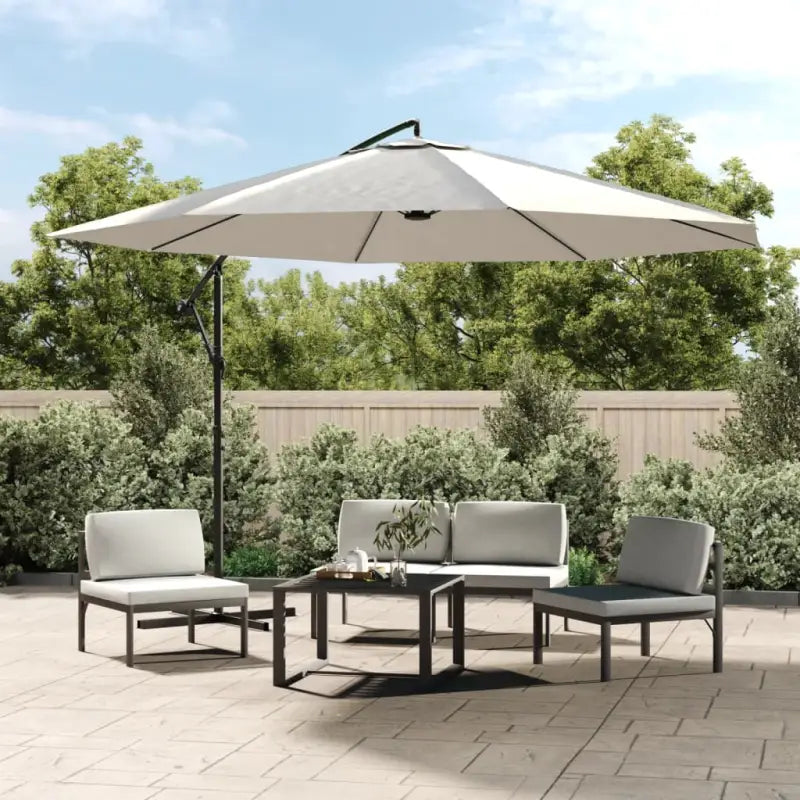 Elegante hangende parasol met metalen paal voor schaduw en UV-bescherming - Zandwit / 1 - Parasols en zonneschermen