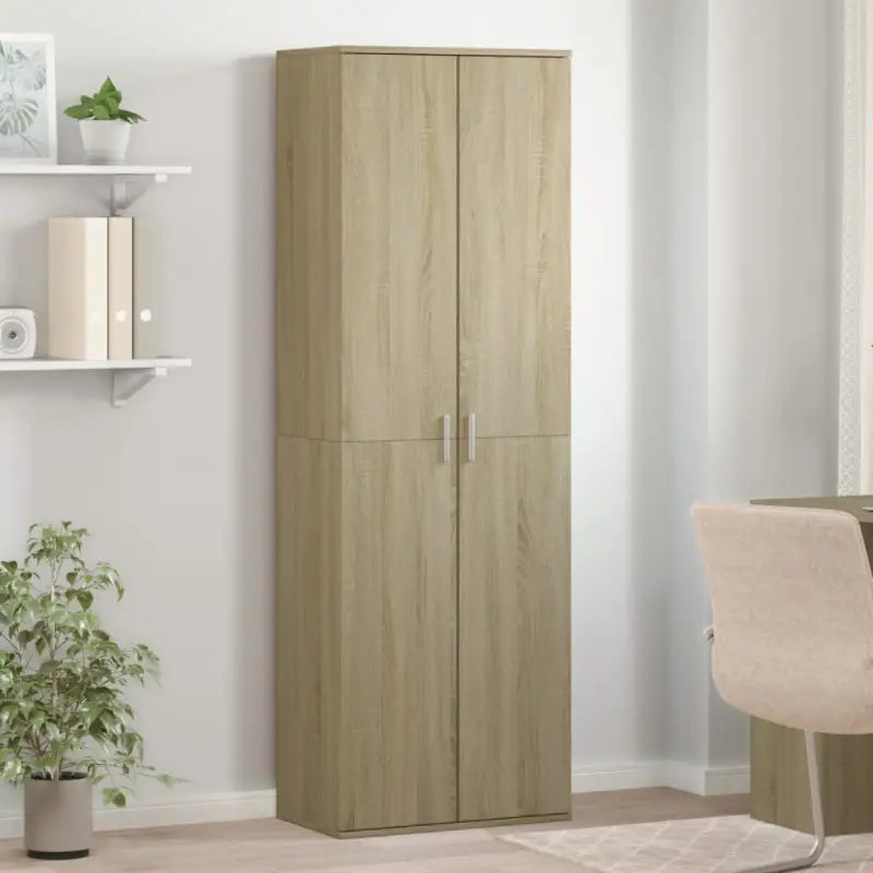 Elegante hoge kast van bewerkt hout die gemakkelijk schoon te maken - Sonoma eiken / 1 - Opbergkasten & lockerkasten