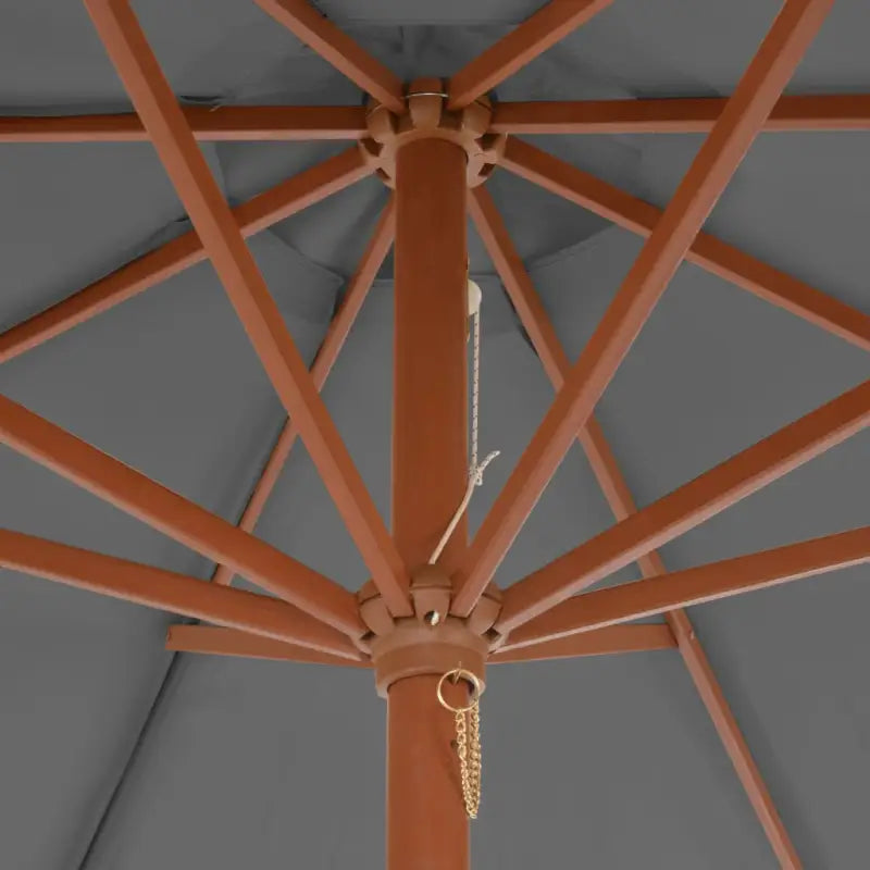 Elegante houten parasol met UV-bescherming en stevige houten paal - Parasols en zonneschermen