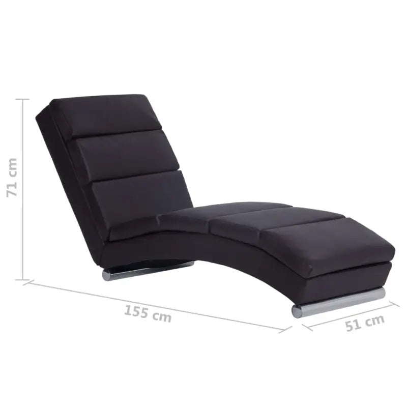 Elegante kunstleren chaise longue met roestvrijstalen poten en comfort - Chaises longues