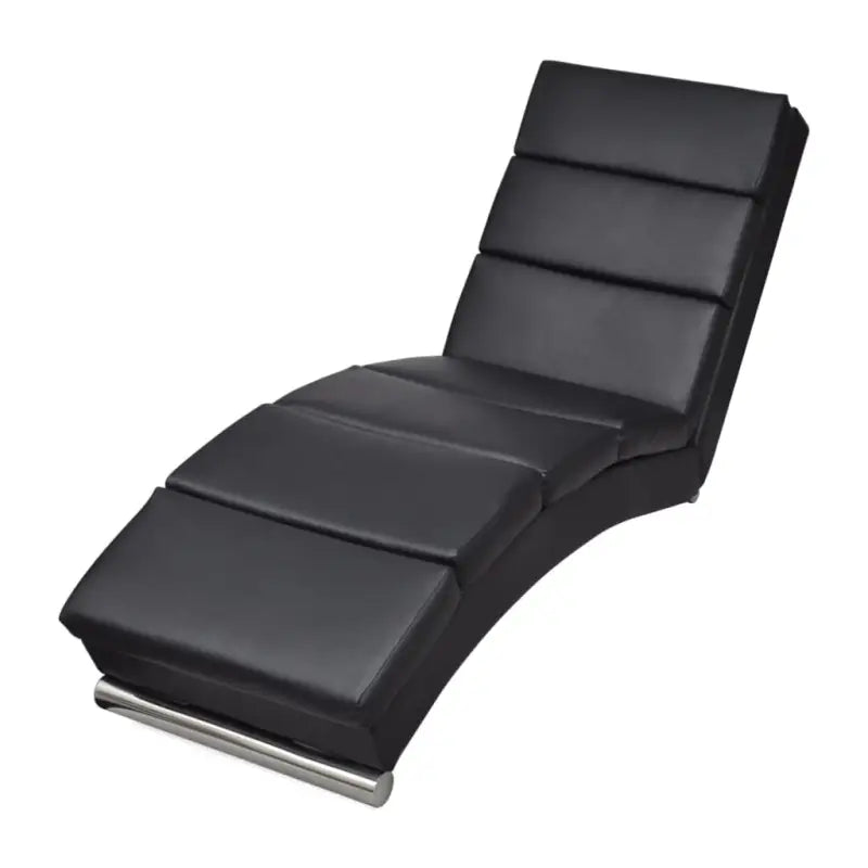 Elegante kunstleren chaise longue met roestvrijstalen poten en comfort - Zwart / 1 - Chaises longues