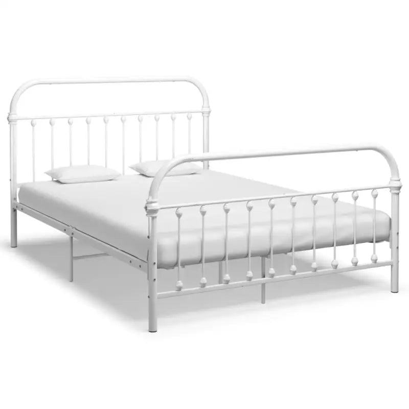 Elegante metalen bedframe met stevige constructie en comfortabel lattenbodem - Wit / 140 x 200 cm - Bedden & bedframes